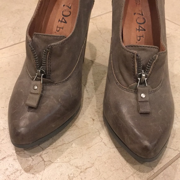 No. 704b grey leather oxford style pumps 37 - Picture 4 of 8